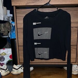 Nike Black Long Sleeve Tee with Graphic Design